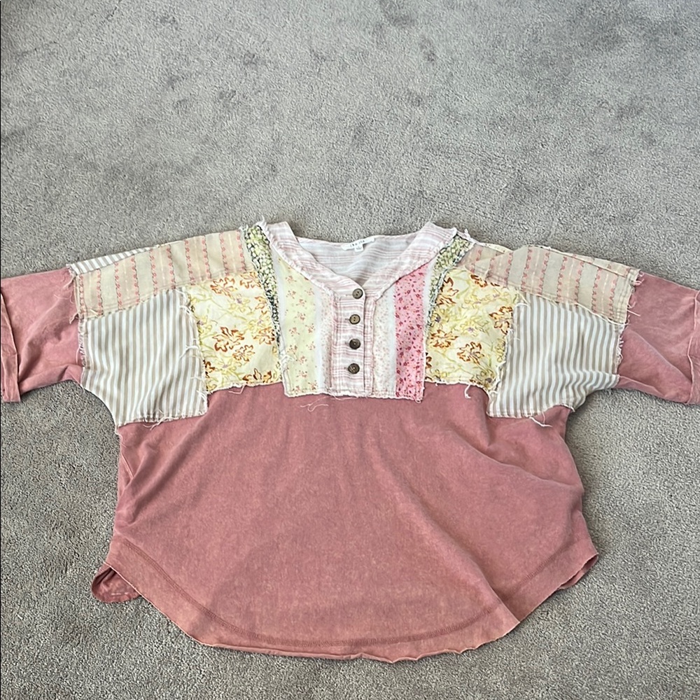 Oli & Hali Pink and White Striped Top